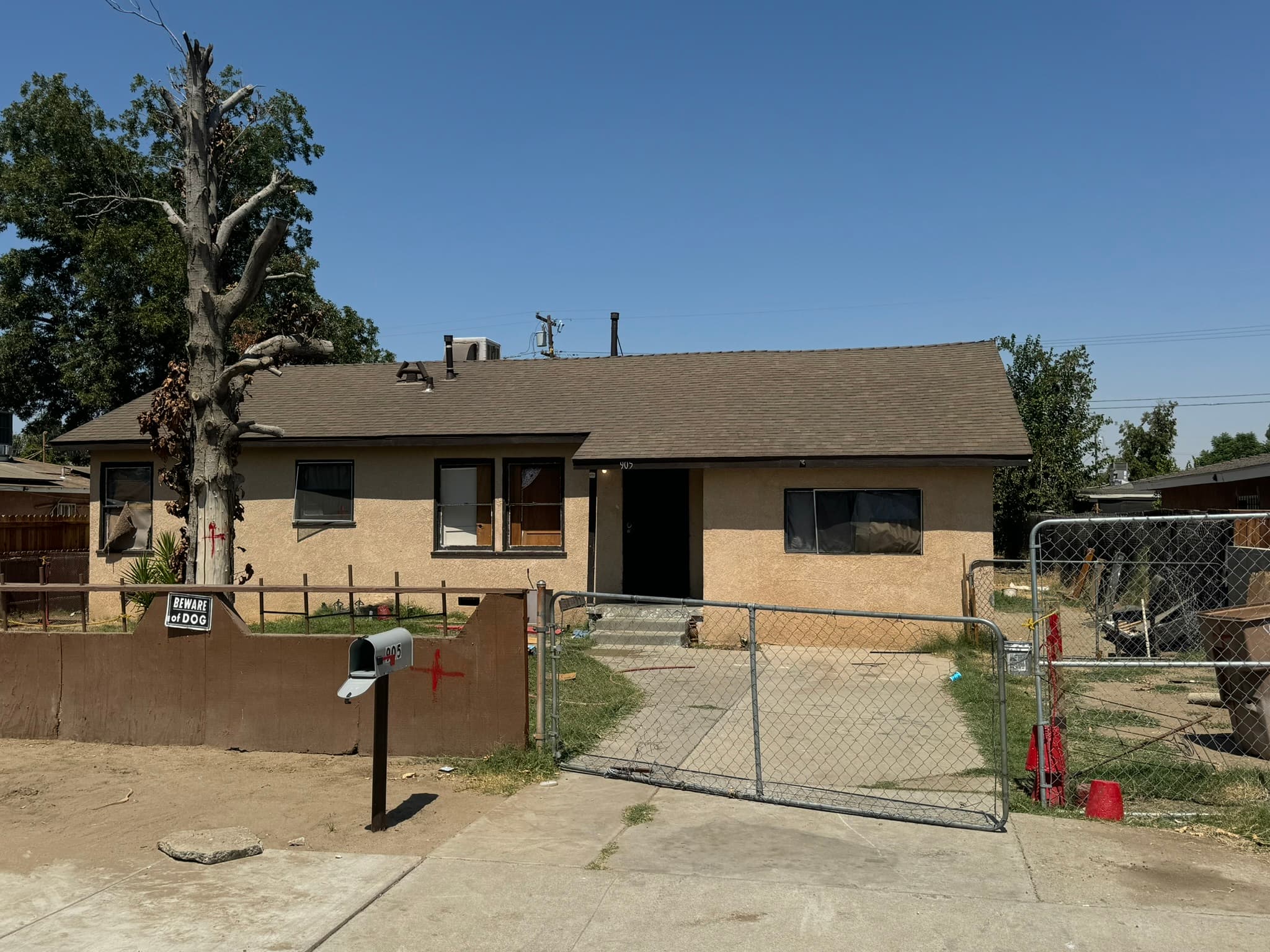 Distressed single-story California home being sold as-is for a fast cash sale
